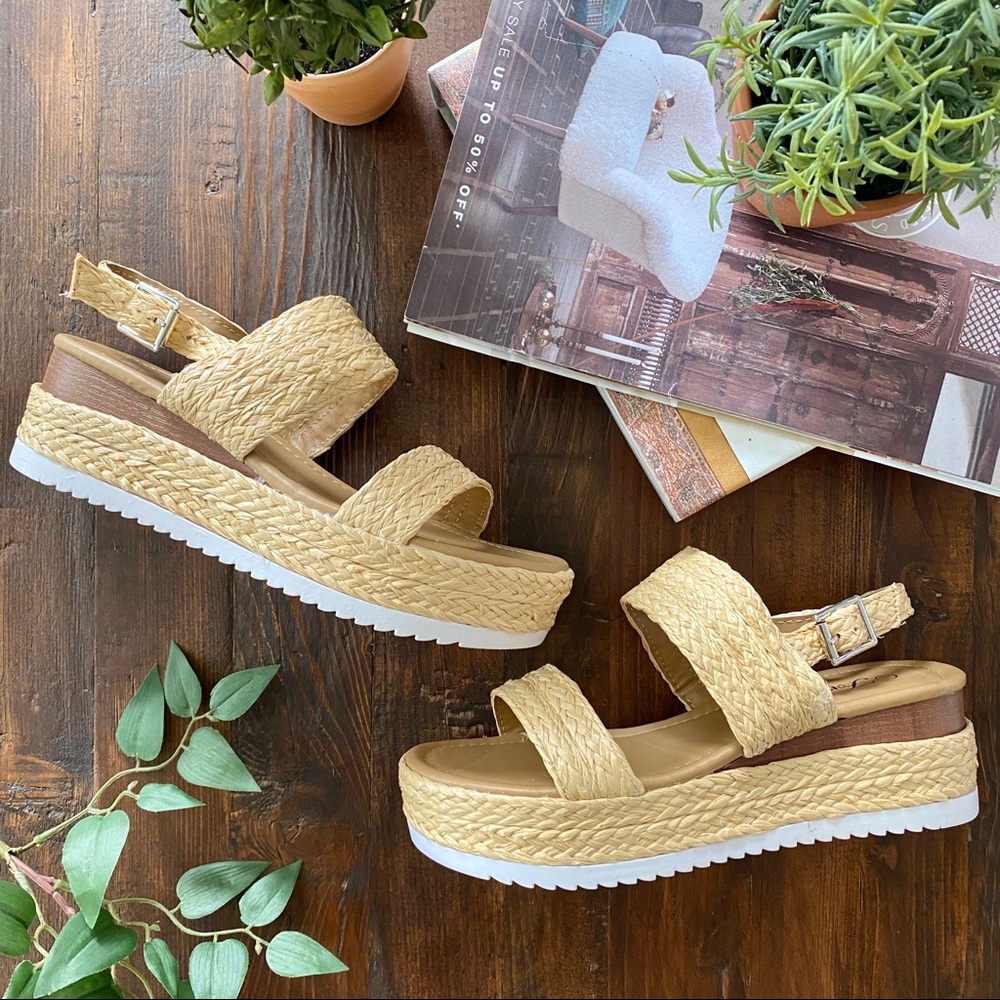 Straw Platform Espadrille Sandals - Picture 5 of 5